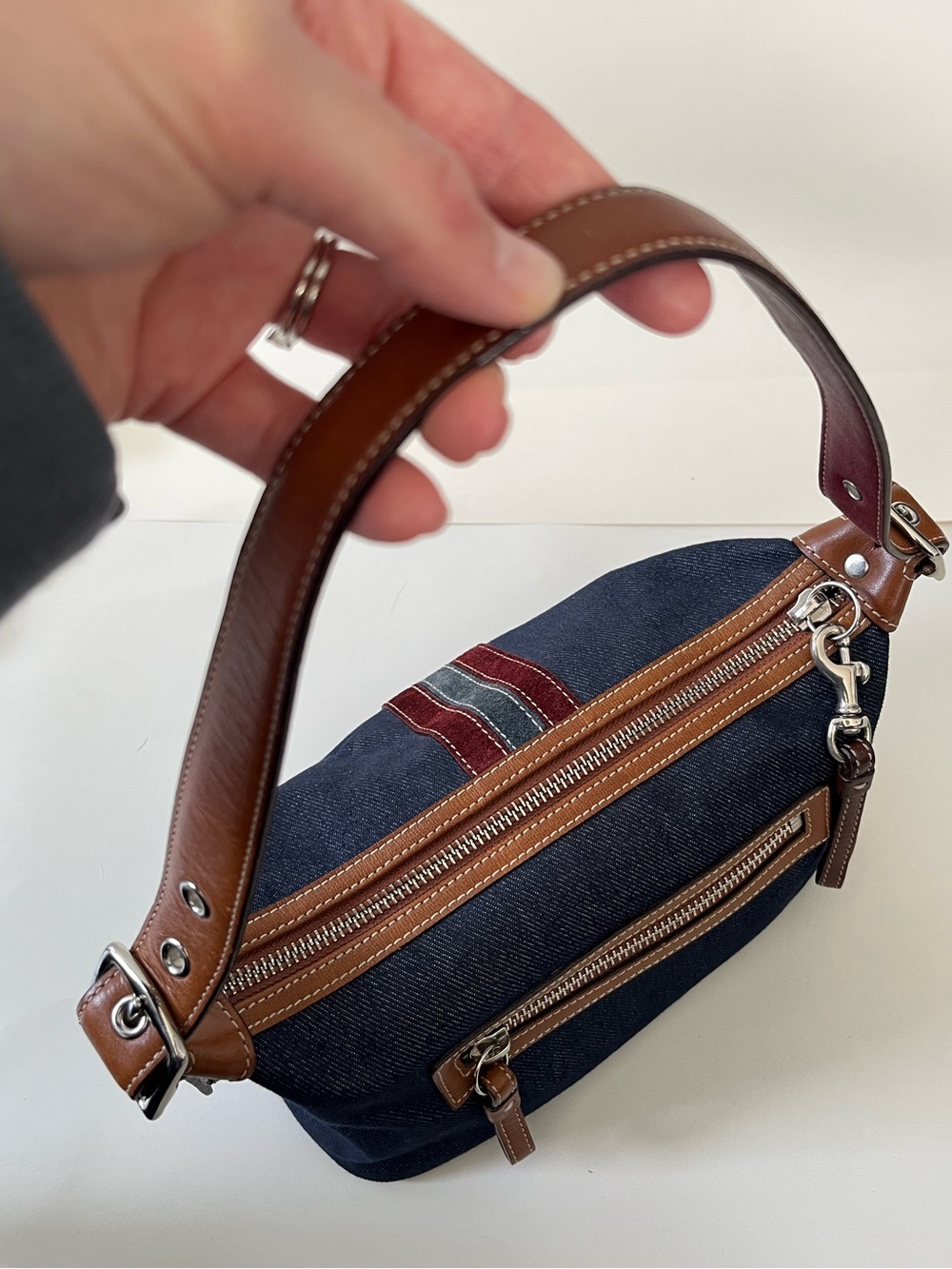 Vintage Coach 6854 in Leather, Denim & Suede- Oct 2003, EUC